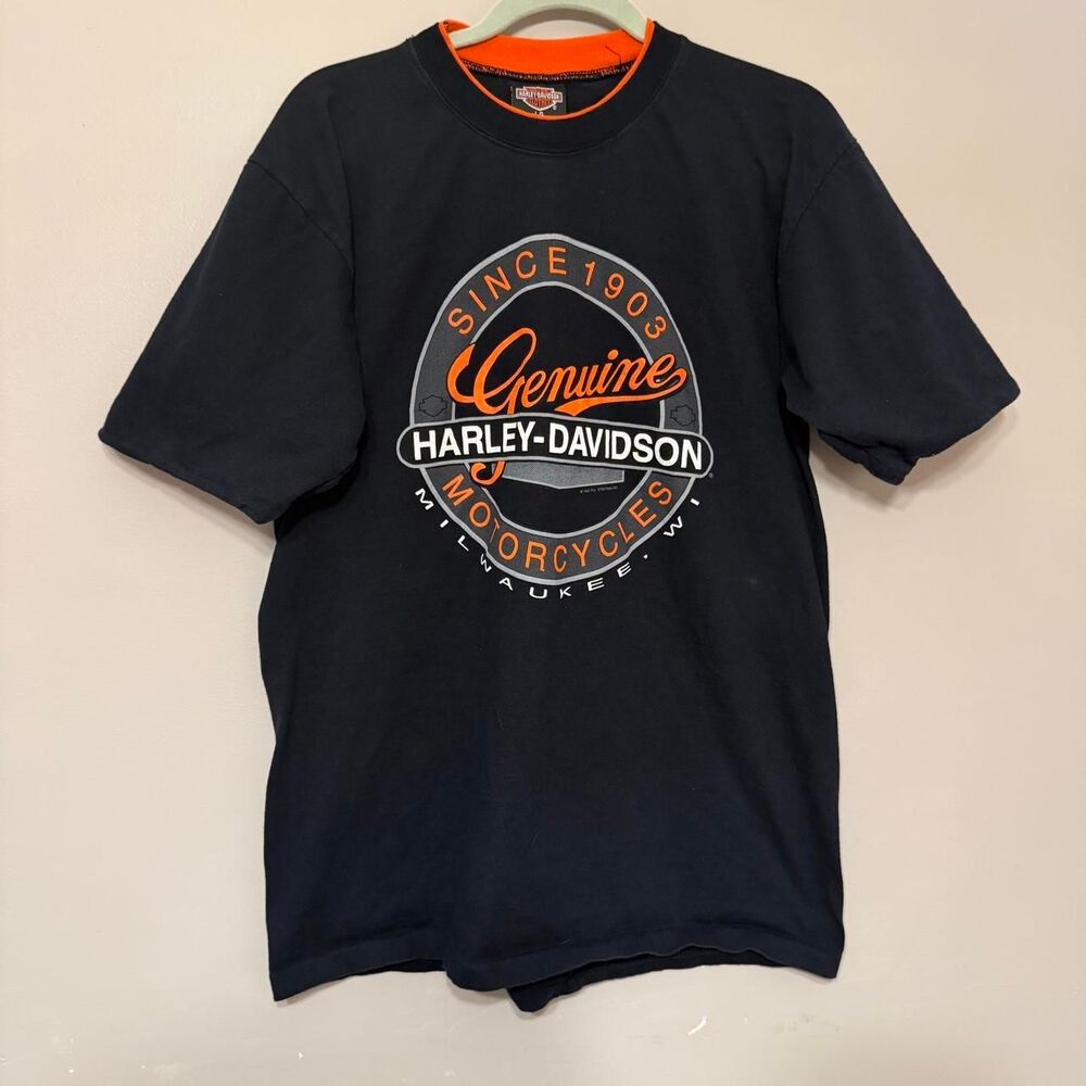 Vintage 90s Harley Davidson T Shirt Mens Large St Paul Minnesota RK Stratman USA